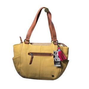 The Sak Kendra Leather Hobo Shoulder Bag Espadrille with Tassel in Sunlight